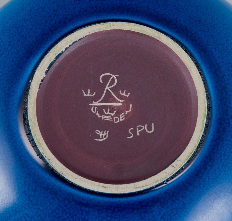 Carl Harry Stålhane (1920-1990) for Rörstrand, Sweden. Ceramic bowl in turquoise glaze. - 5