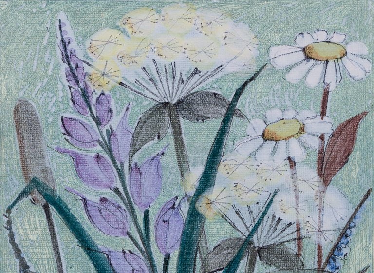 Naile Wafin for Arabia, Finland. Unique wall relief. Hand-decorated with a floral motif. - 3