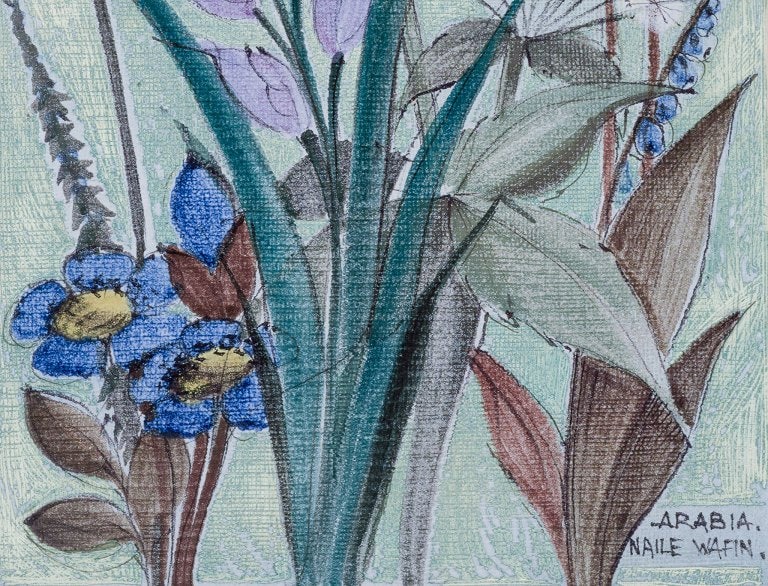 Naile Wafin for Arabia, Finland. Unique wall relief. Hand-decorated with a floral motif. - 4