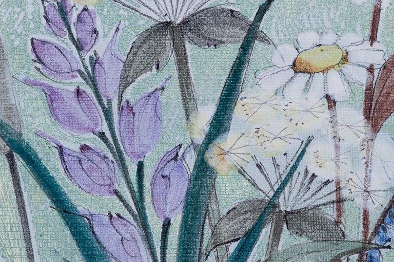 Naile Wafin for Arabia, Finland. Unique wall relief. Hand-decorated with a floral motif. - 5