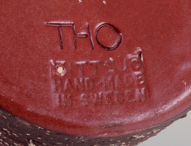 Thomas Nittsjö, Sweden. Large ceramic vase with blue glaze. Handmade. - 9