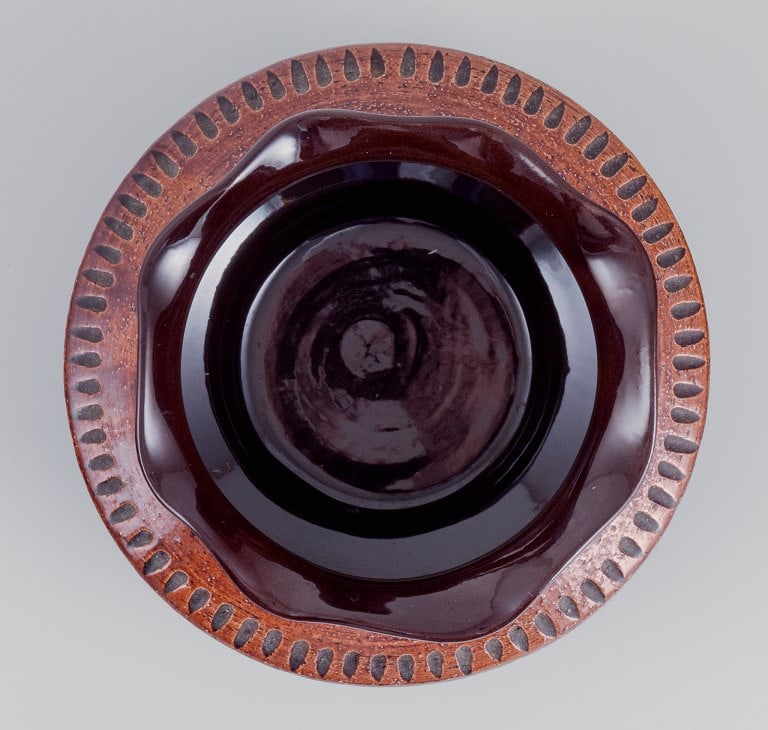 Gabriel, Swedish ceramic workshop. Large ceramic vase. Glaze in brown tones. - 3