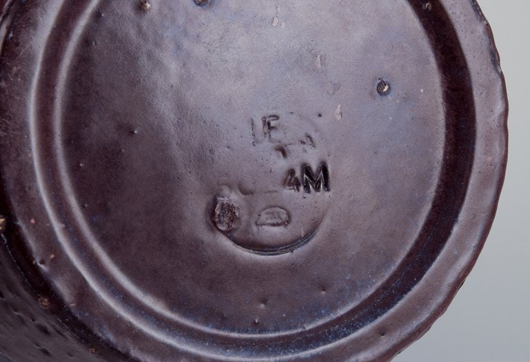 Mari Simmulson (1911-2000) for Upsala Ekeby, Sweden. Ceramic vase with glaze in blue and brown - 6