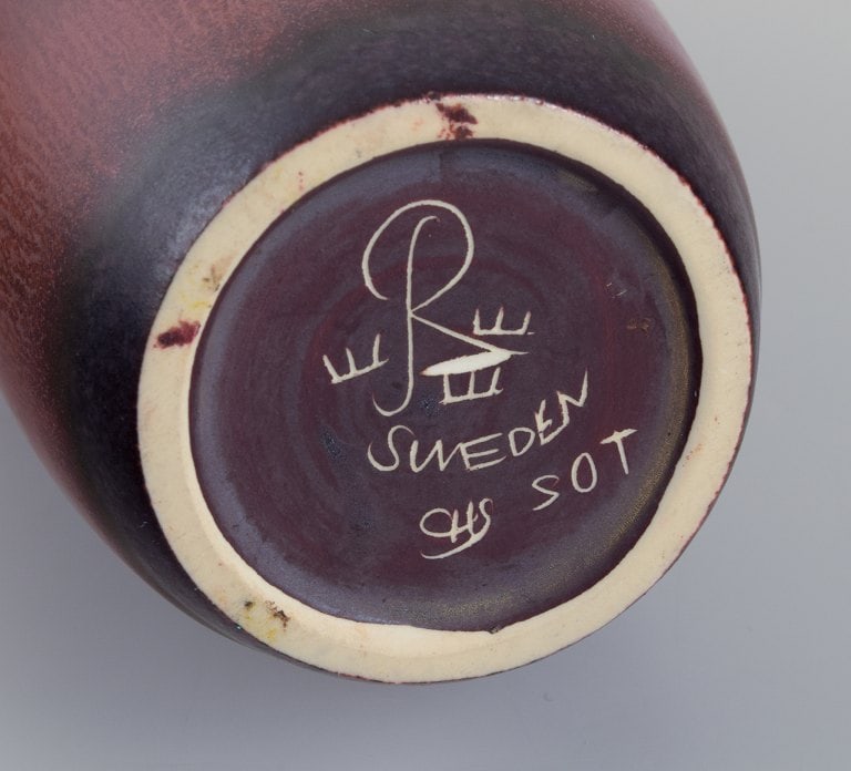 Carl Harry Stålhane (1920-1990) for Rörstrand. Large ceramic vase with a slender neck. - 7