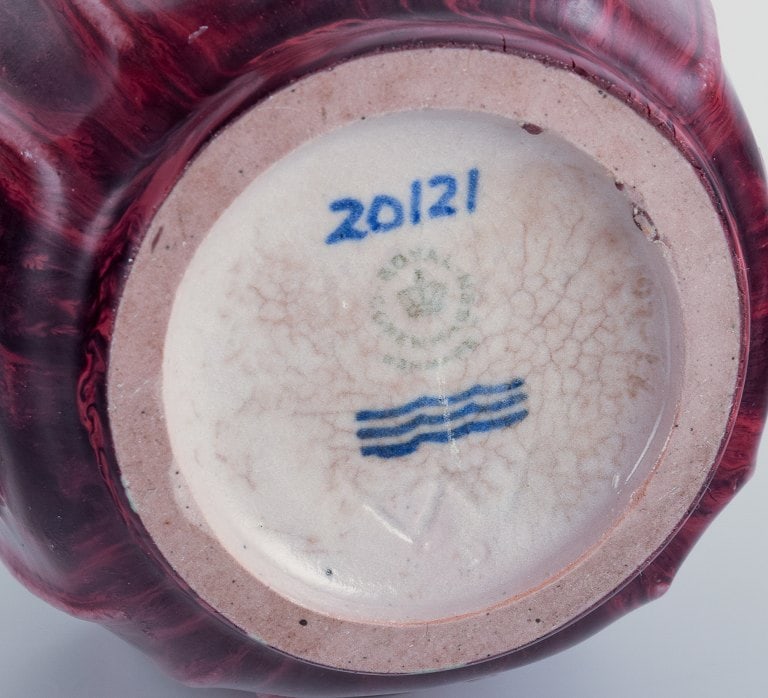 Bode Willumsen for Royal Copenhagen. Ceramic vase with mythological motifs. Ox-blood glaze. - 8