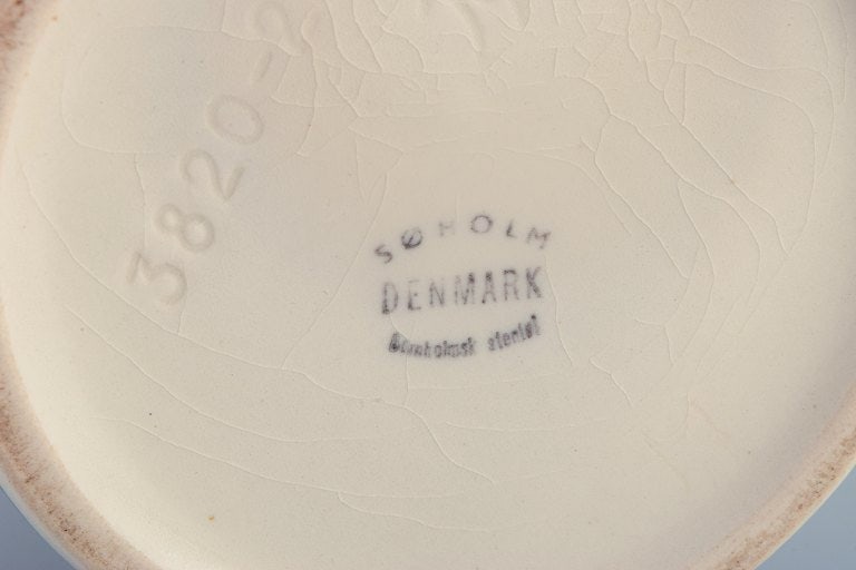 Søholm, Bornholm, Denmark. Ceramic vase. Abstract design. Glaze in blue shades. - 8