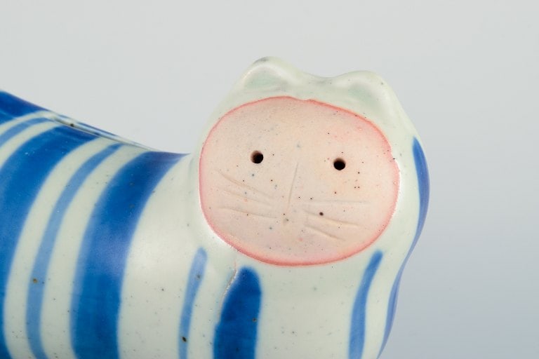 Lisa Larson style. Piggy bank in the shape of a cat. Hand-glazed ceramic. - 4
