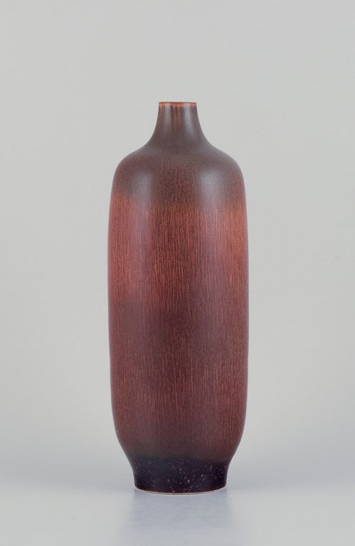 Carl Harry Stålhane (1920-1990) for Rörstrand, Sweden. Large vase in hare's fur glaze with (1 of 7)