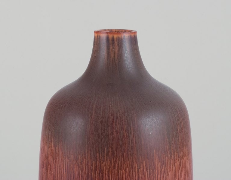 Carl Harry Stålhane (1920-1990) for Rörstrand, Sweden. Large vase in hare's fur glaze with - 3