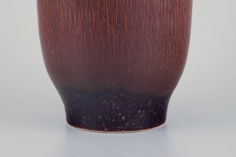 Carl Harry Stålhane (1920-1990) for Rörstrand, Sweden. Large vase in hare's fur glaze with - 4