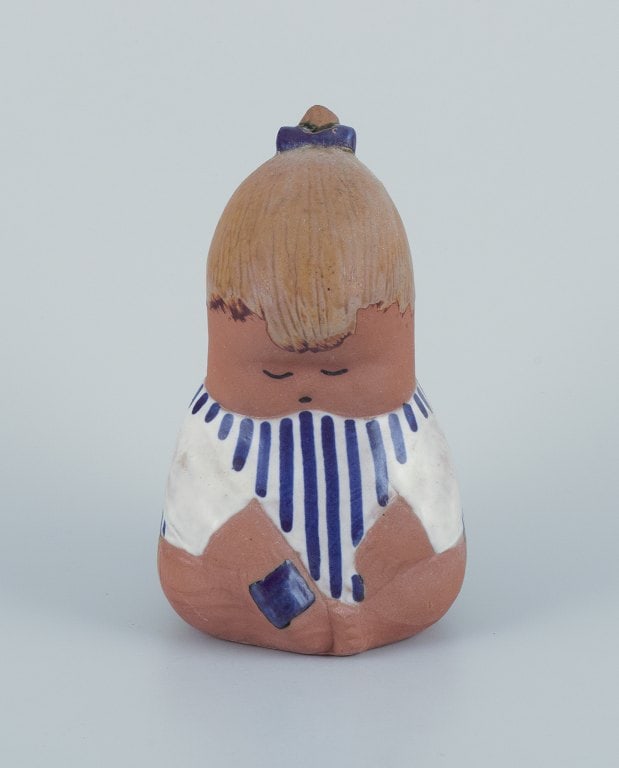 Lisa Larson for Gustavsberg. Rare "Johanna" figurine in glazed ceramics. (1 of 7)