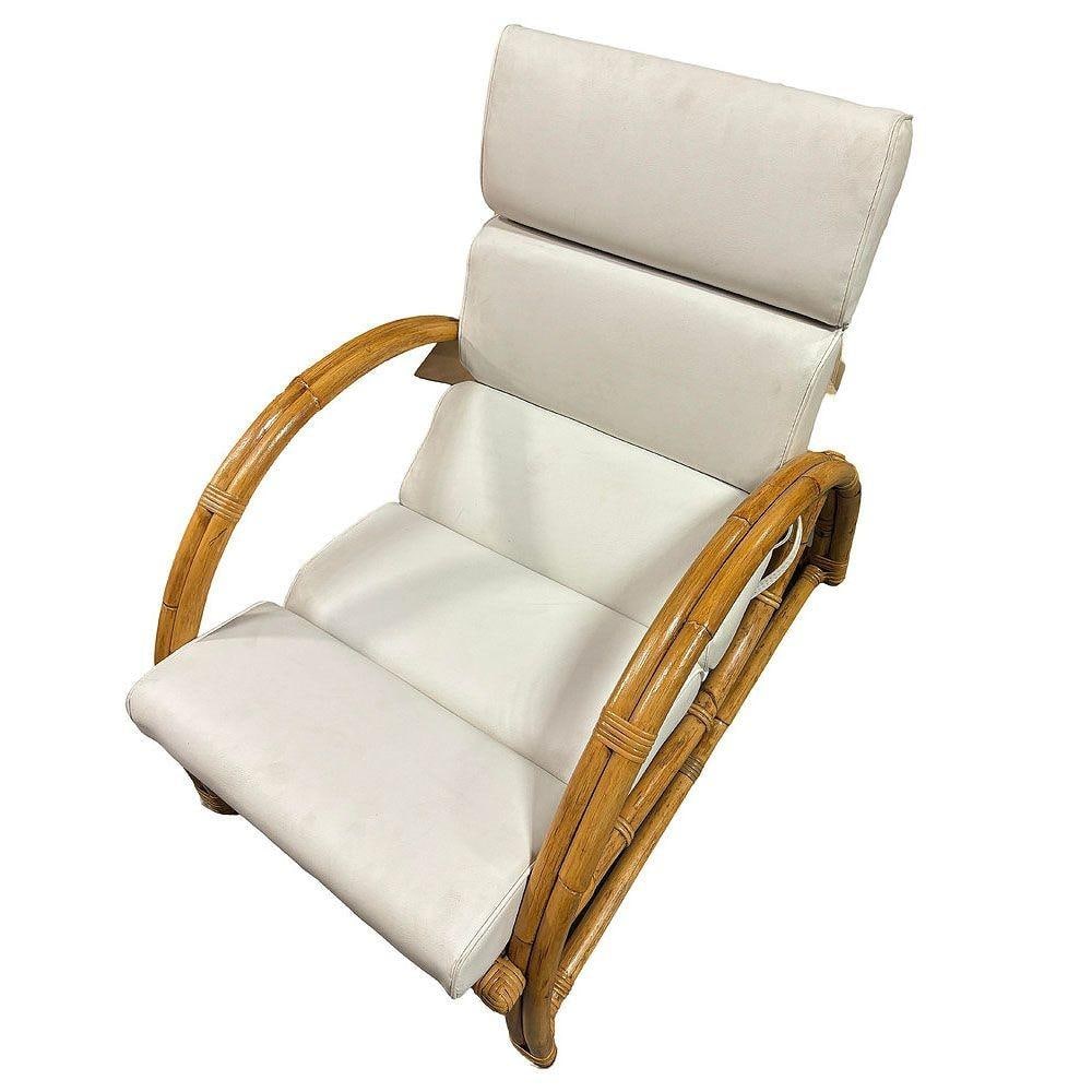 Restored MCM Rattan Double-Strand Half Moon Arm Lounge chair - 9