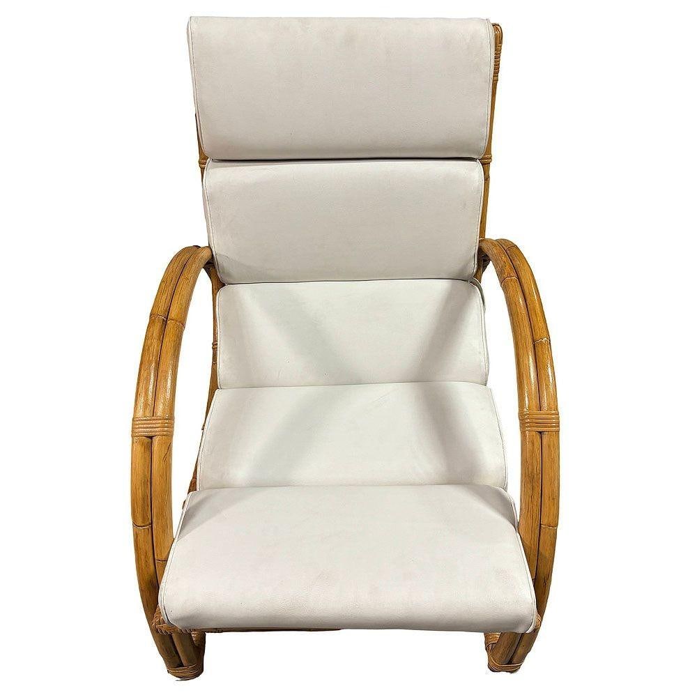 Restored MCM Rattan Double-Strand Half Moon Arm Lounge chair - 17