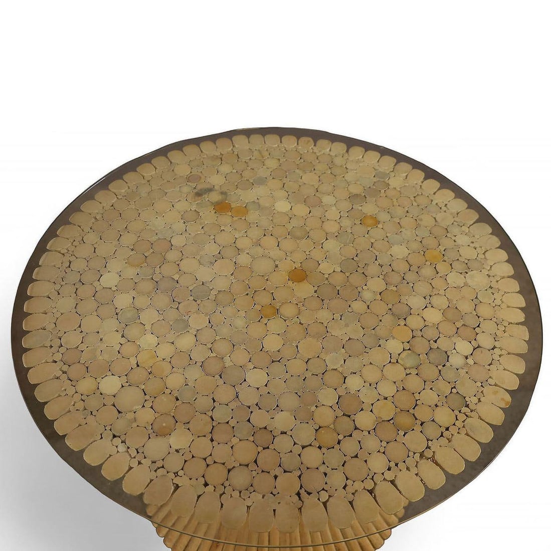 McGuire "Sheaf of Wheat" Stacked Hourglass Rattan End Table, Pair - 12