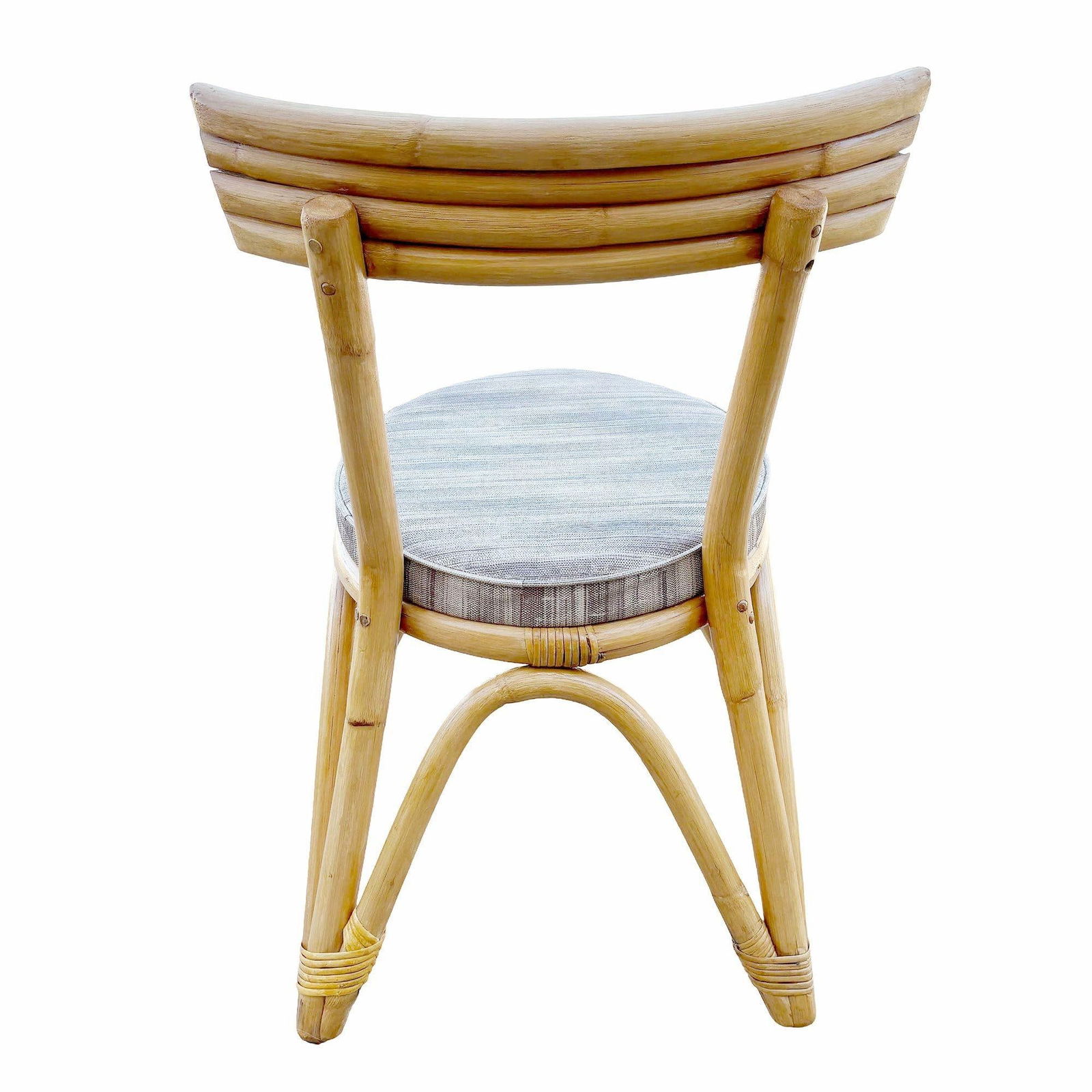 Restored Arched "Zig -Zag" Leg Rattan Dining Chair, Set of Four - 11