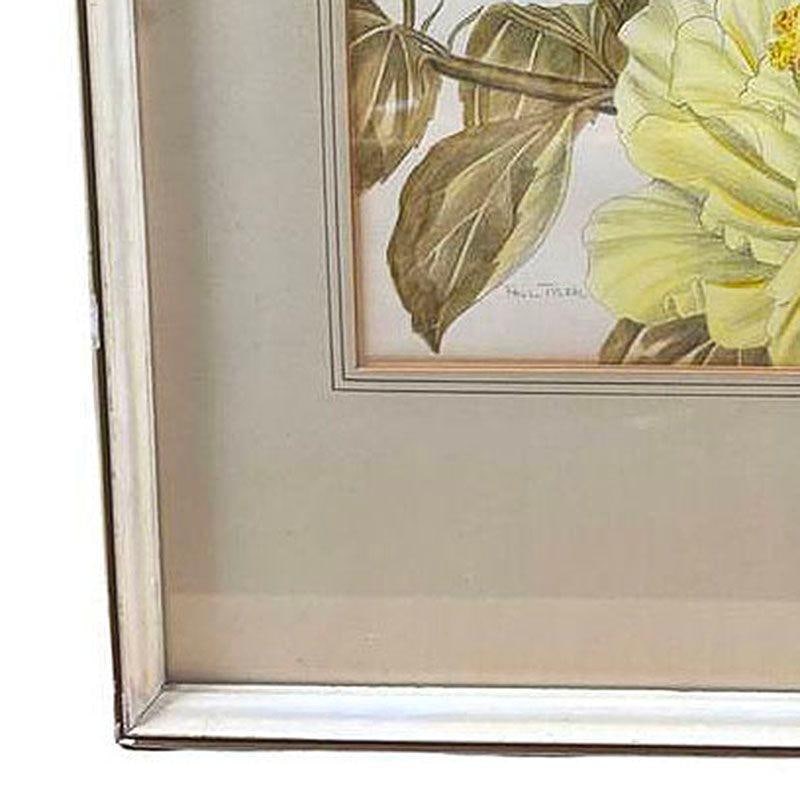 Mid-Century Hawaiian Framed Hibiscus Water Color Floral on Paper by Paul Tyler - 4