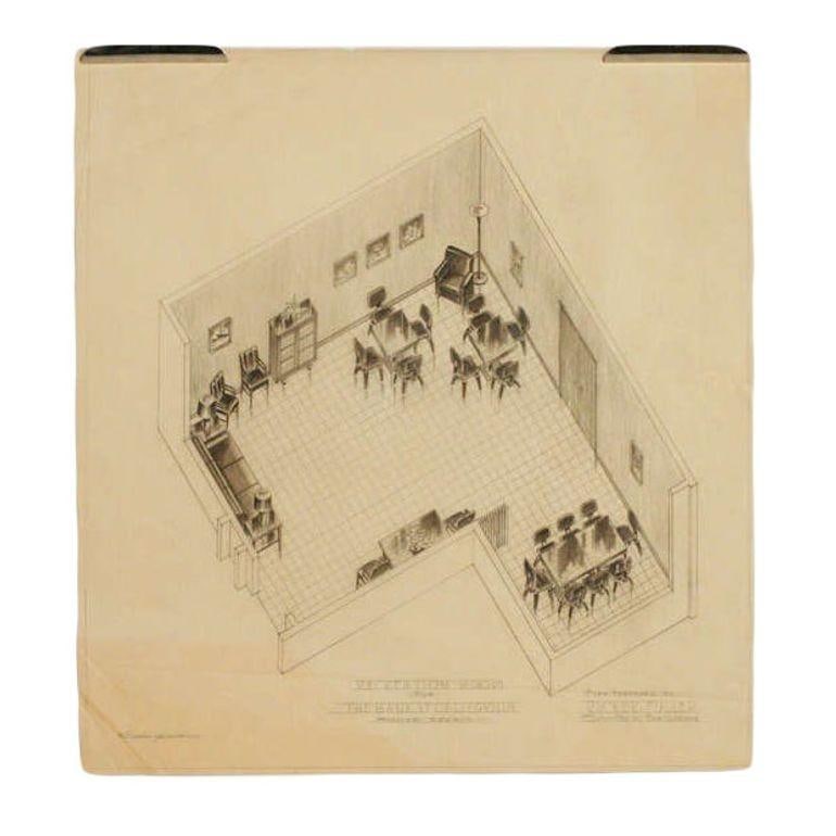 1955 Recreation Room Architectural Rendering by Rucker Fuller - 8