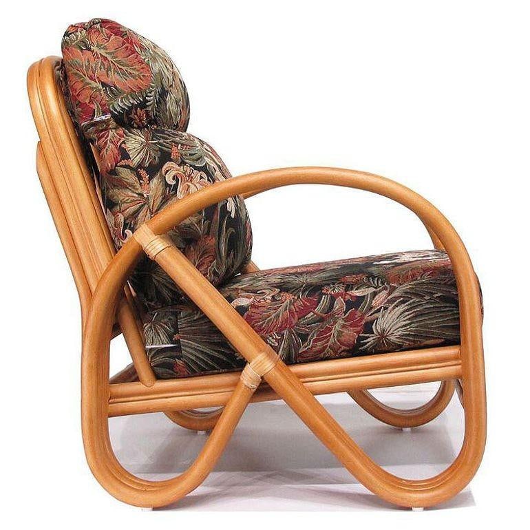 Modernist 3-Strand 3/4 Pretzel "Kauai" Rattan Lounge Chair - 4