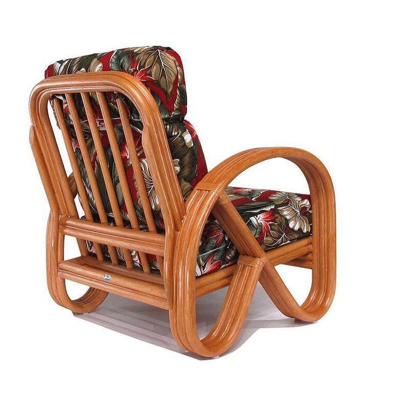 Modernist 3-Strand 3/4 Pretzel "Kauai" Rattan Lounge Chair - 5