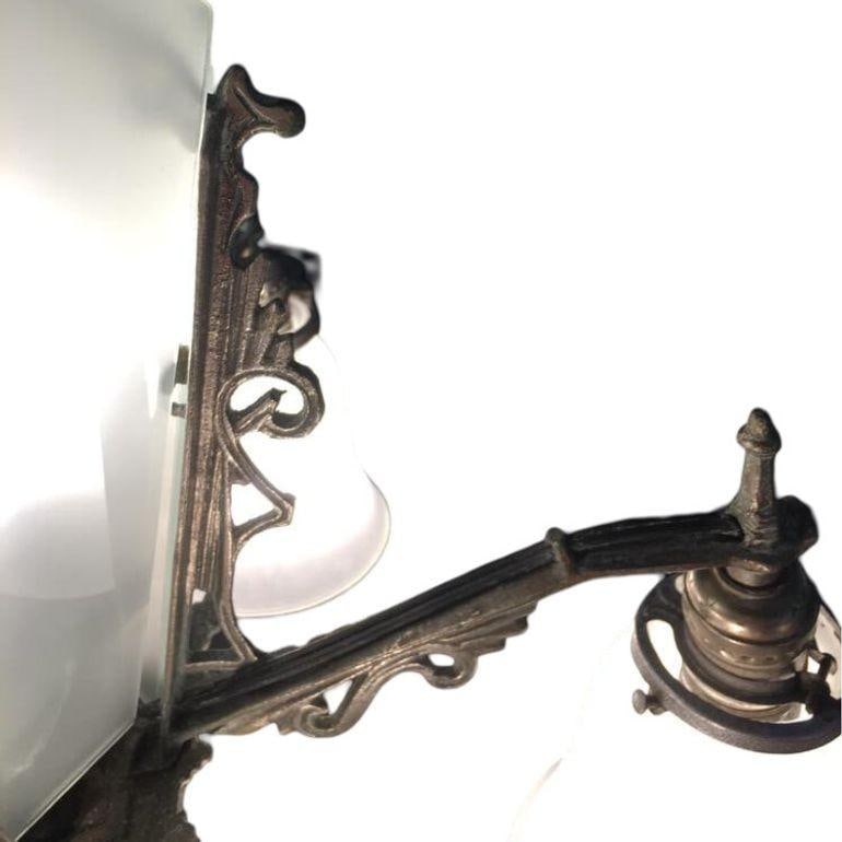 Art Deco Slat Glass Hanging Light Chandelier With Geometric Details - 5