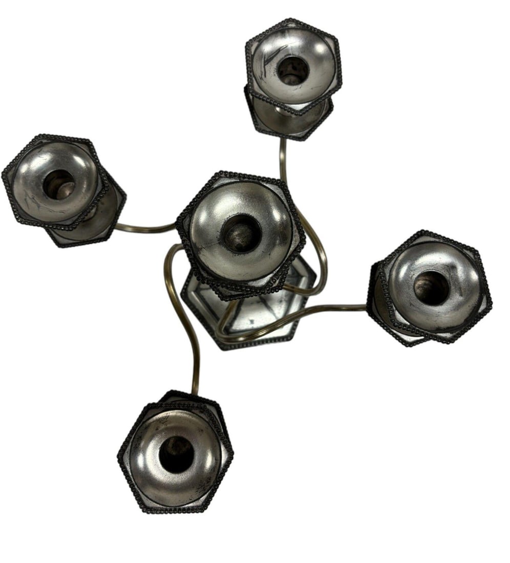 Vintage "Rogers" Silver Plated-5 arms Candelabra - 9