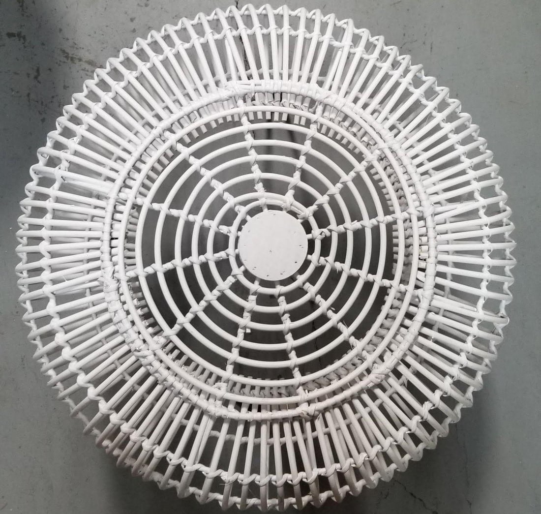 Restored Mid-century Reed Stick Rattan Ottoman Stool w/ Hairpin Legs - 12