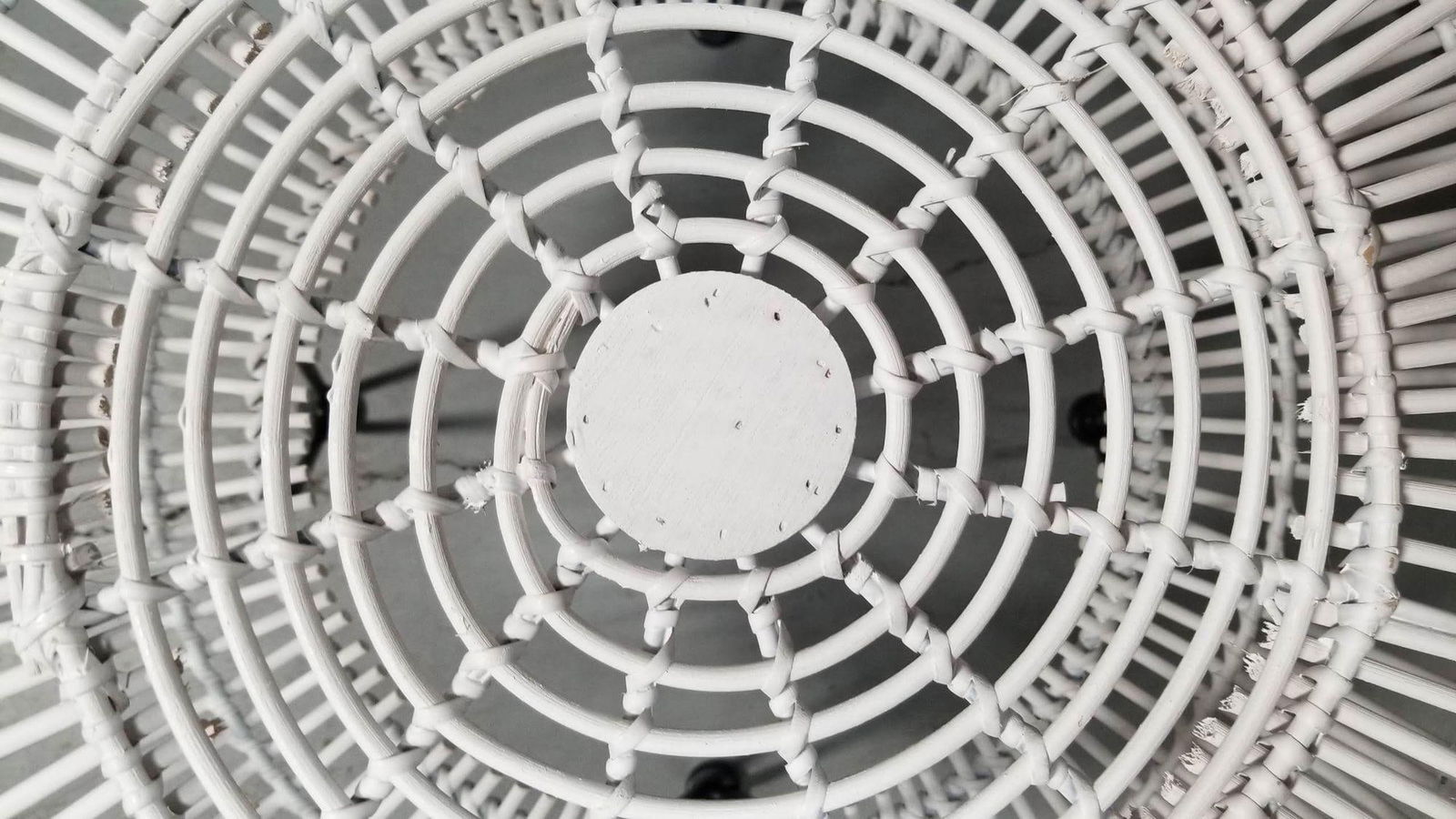 Restored Mid-century Reed Stick Rattan Ottoman Stool w/ Hairpin Legs - 17