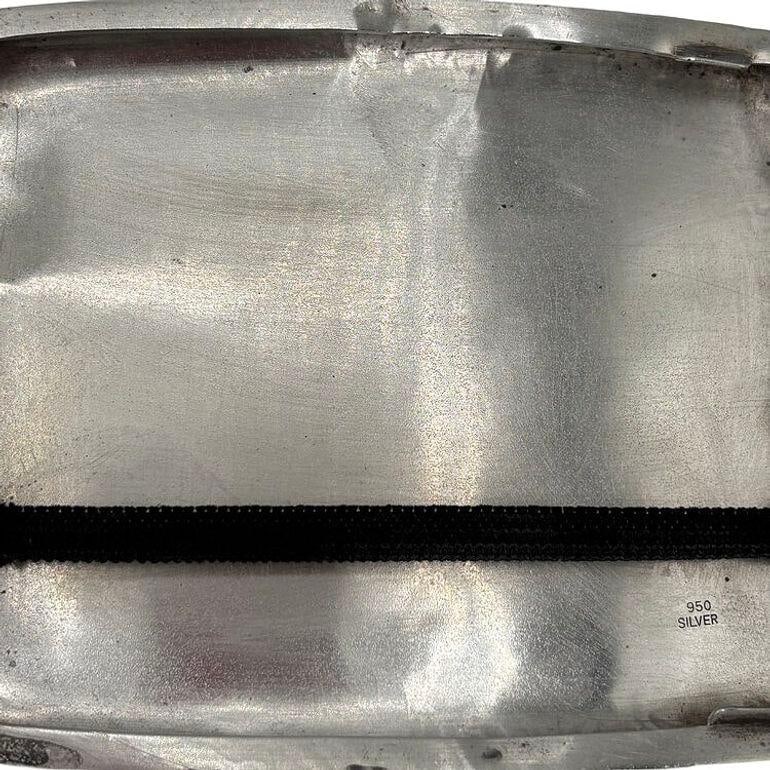 Hand Etched Edwardian Sterling Silver Cigarette Case Wallet - 6