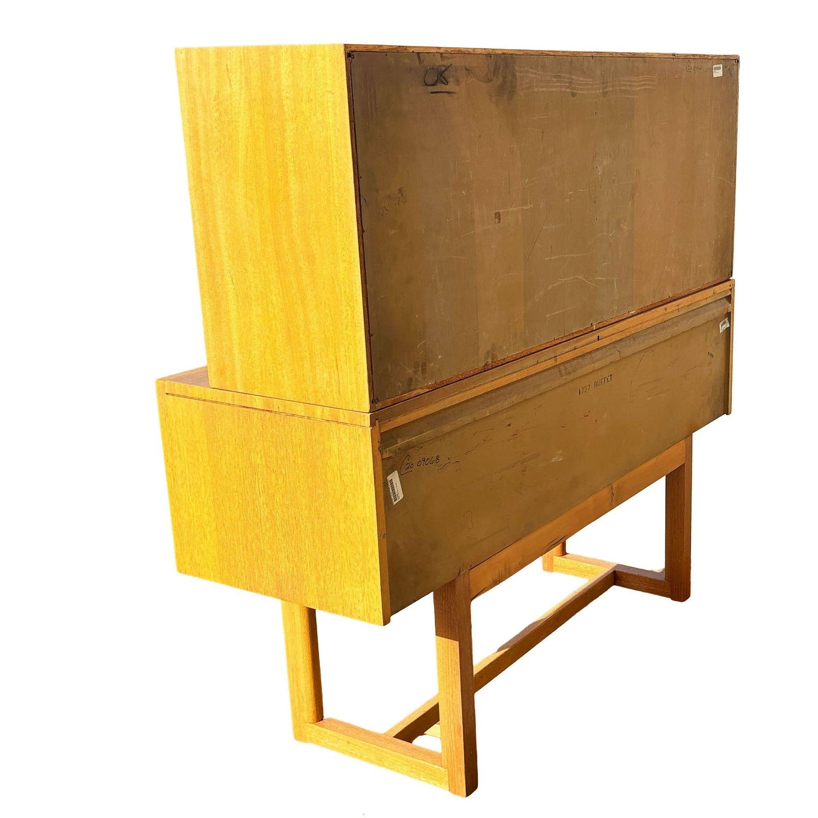 MCM Blonde Birch Buffet w/ China Cabinet by Paul Laszlo for Brown Saltman - 13