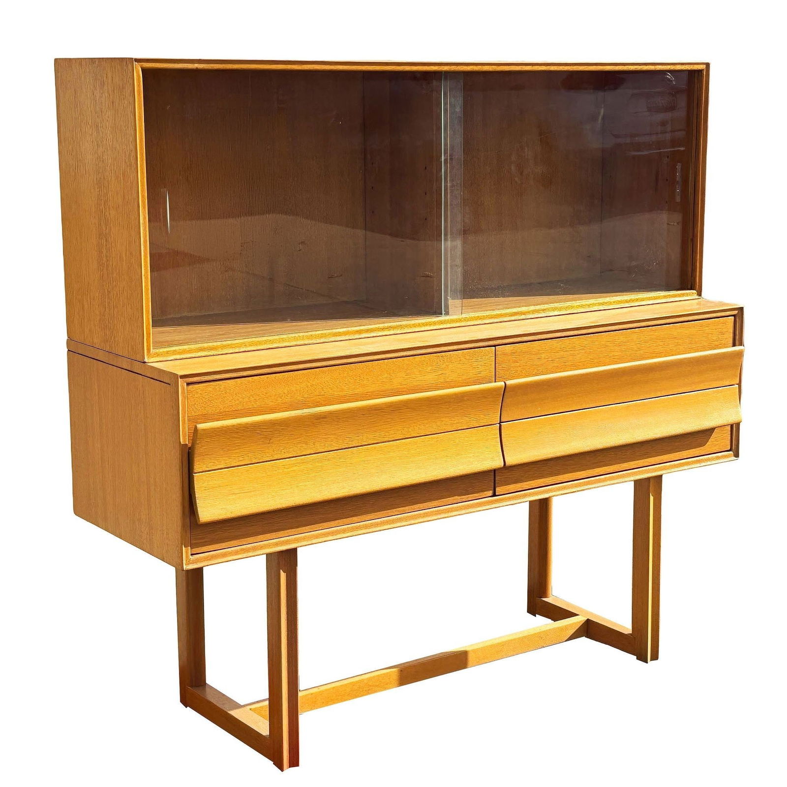 MCM Blonde Birch Buffet w/ China Cabinet by Paul Laszlo for Brown Saltman - 15