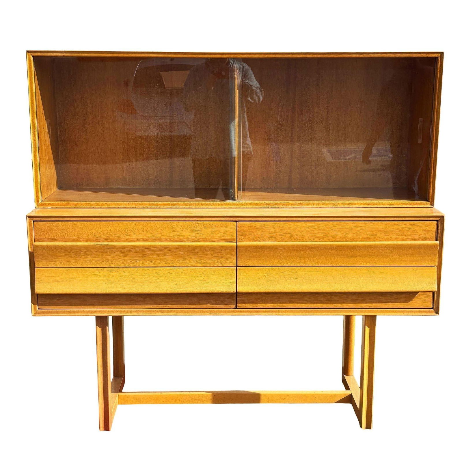 MCM Blonde Birch Buffet w/ China Cabinet by Paul Laszlo for Brown Saltman - 8