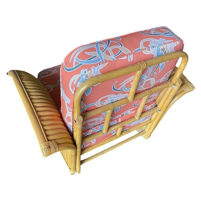 Restored Pair of "Golden Girls" Art Deco Rattan Fan Arm Lounge Chairs - 18