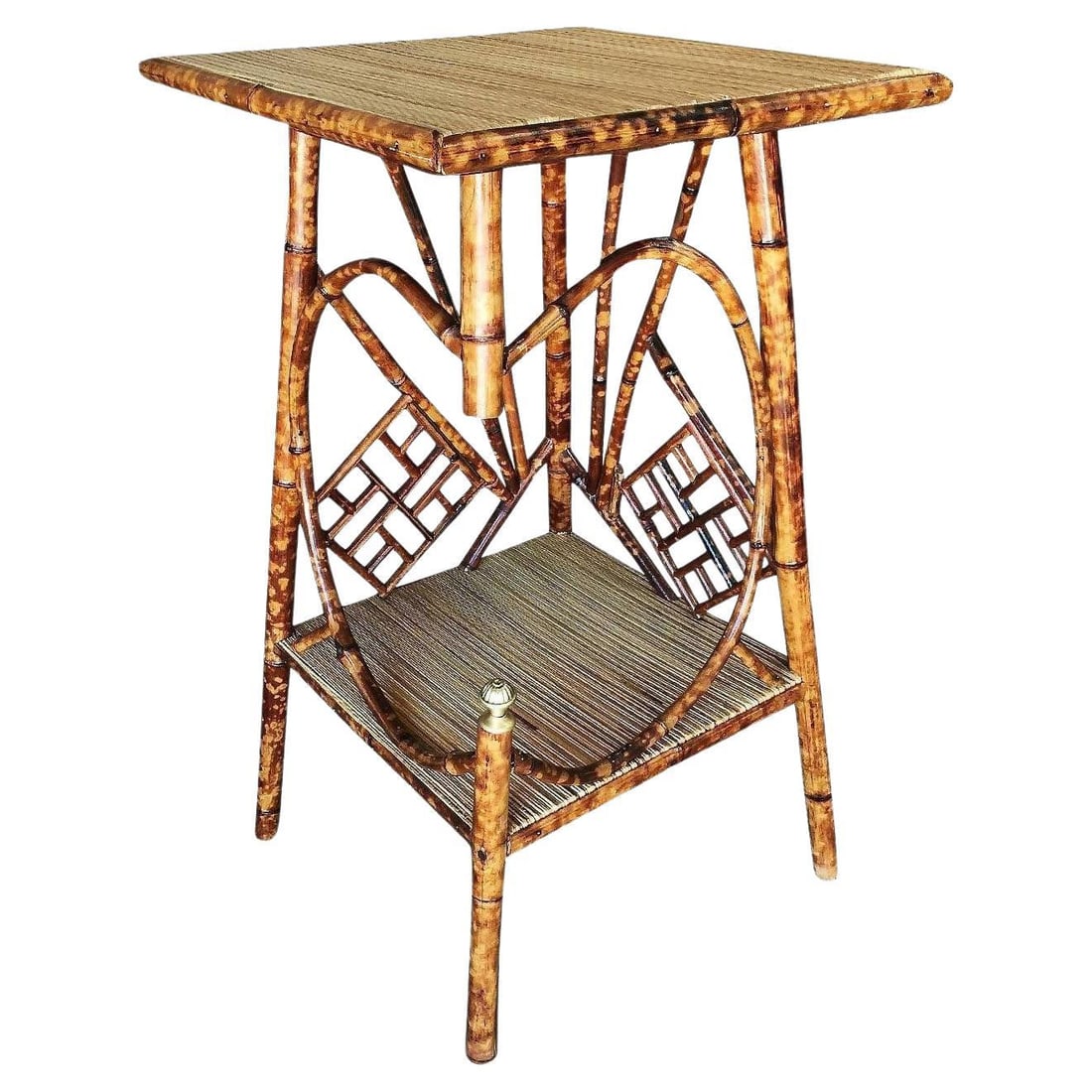 Restored Aesthetic Movement Tiger Tortoise Bamboo Pedestal Side Table - 2