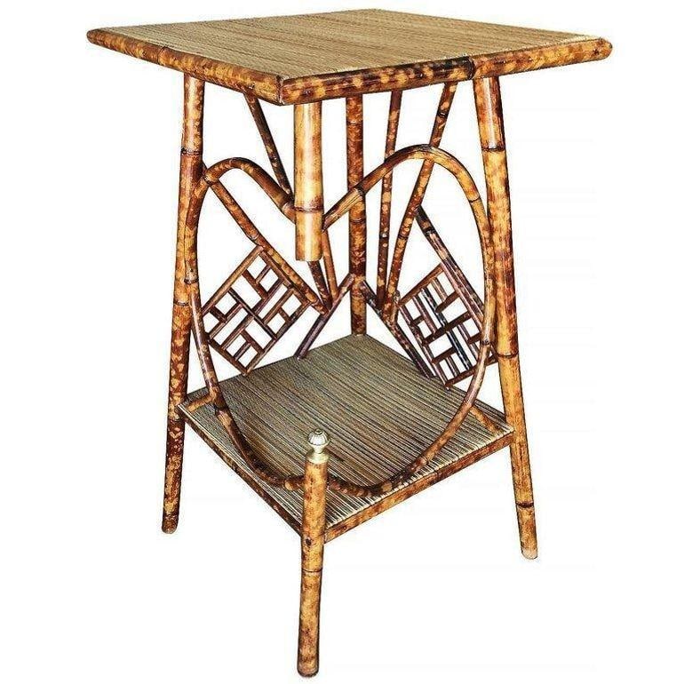 Restored Aesthetic Movement Tiger Tortoise Bamboo Pedestal Side Table - 3