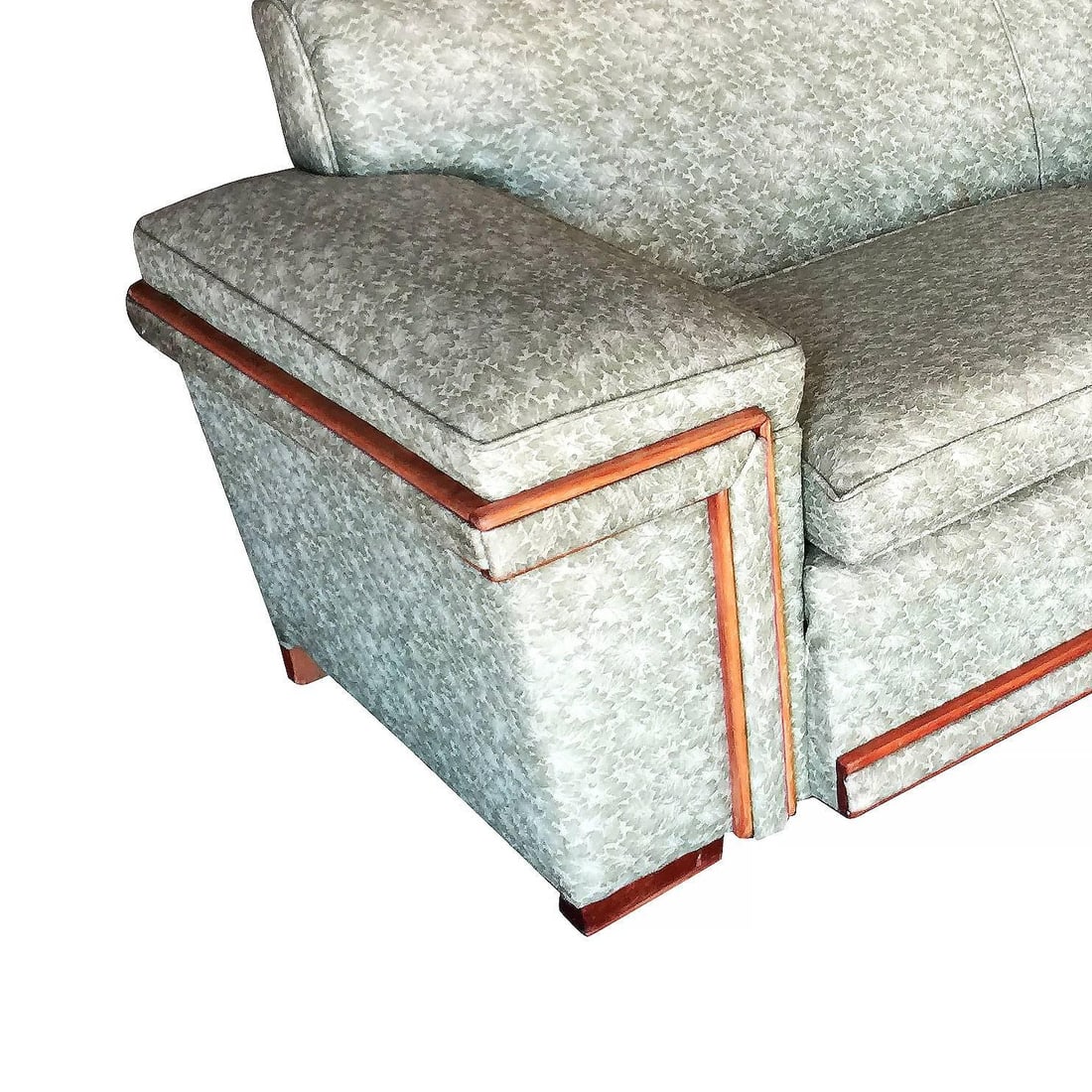 Midcentury Sofa in the Milo Baughman Style with Walnut Trim - 4