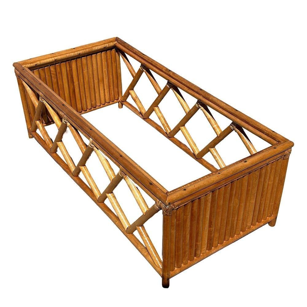 Heywood Wakefield "Oak Rattan" Lounge Chair Pair w/ Coffee Table - 14