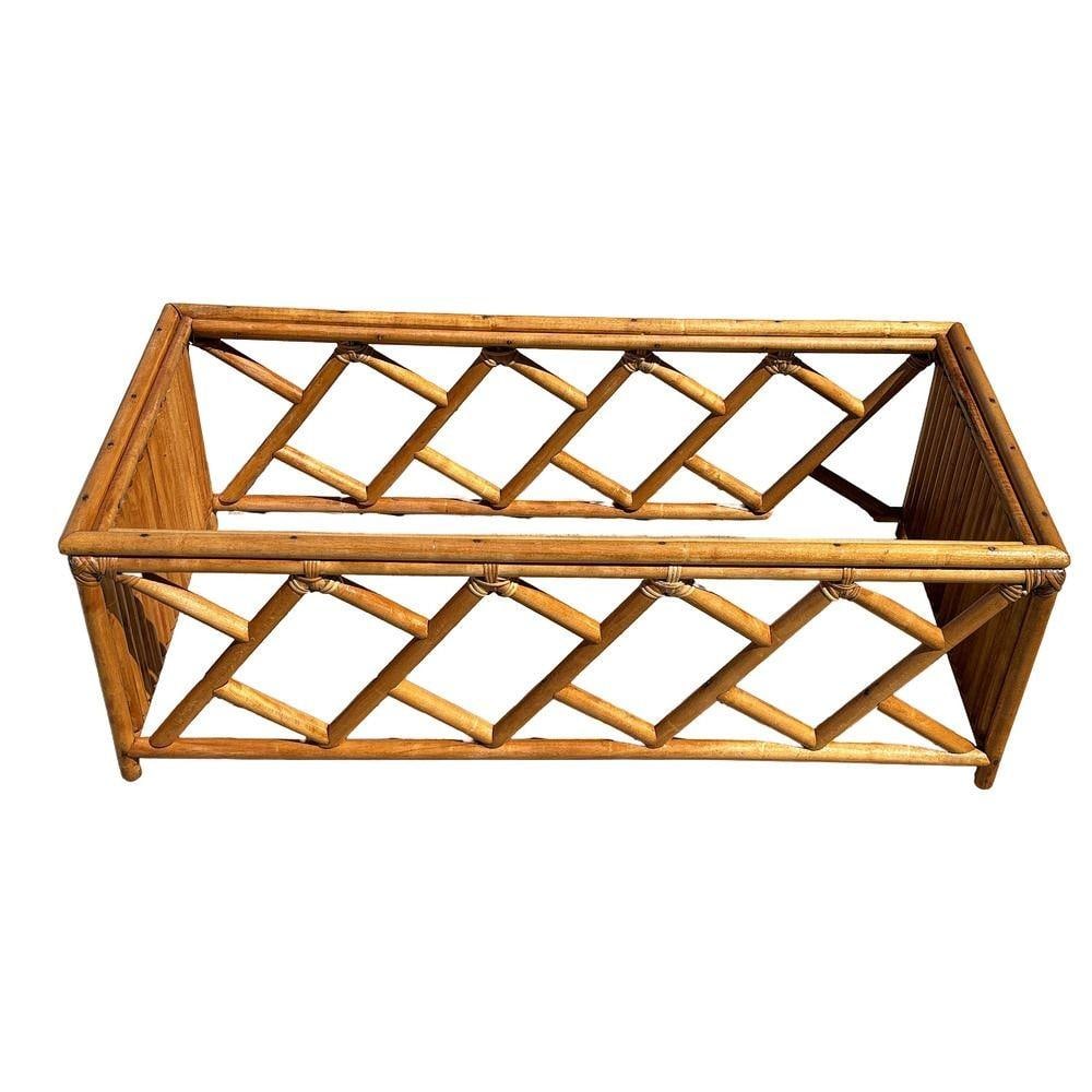 Heywood Wakefield "Oak Rattan" Lounge Chair Pair w/ Coffee Table - 15