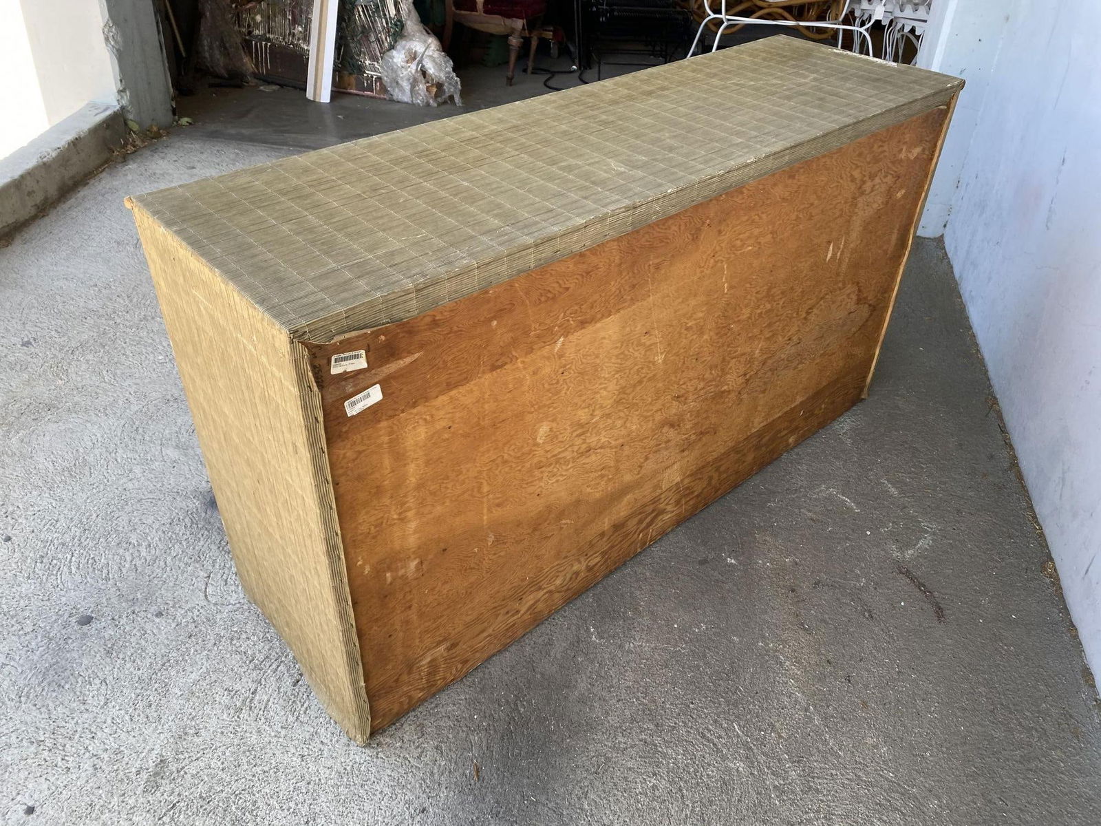 Restored Vintage 1950s Teak and Rice Mat "V" Lowboy Dresser With Rattan - 13