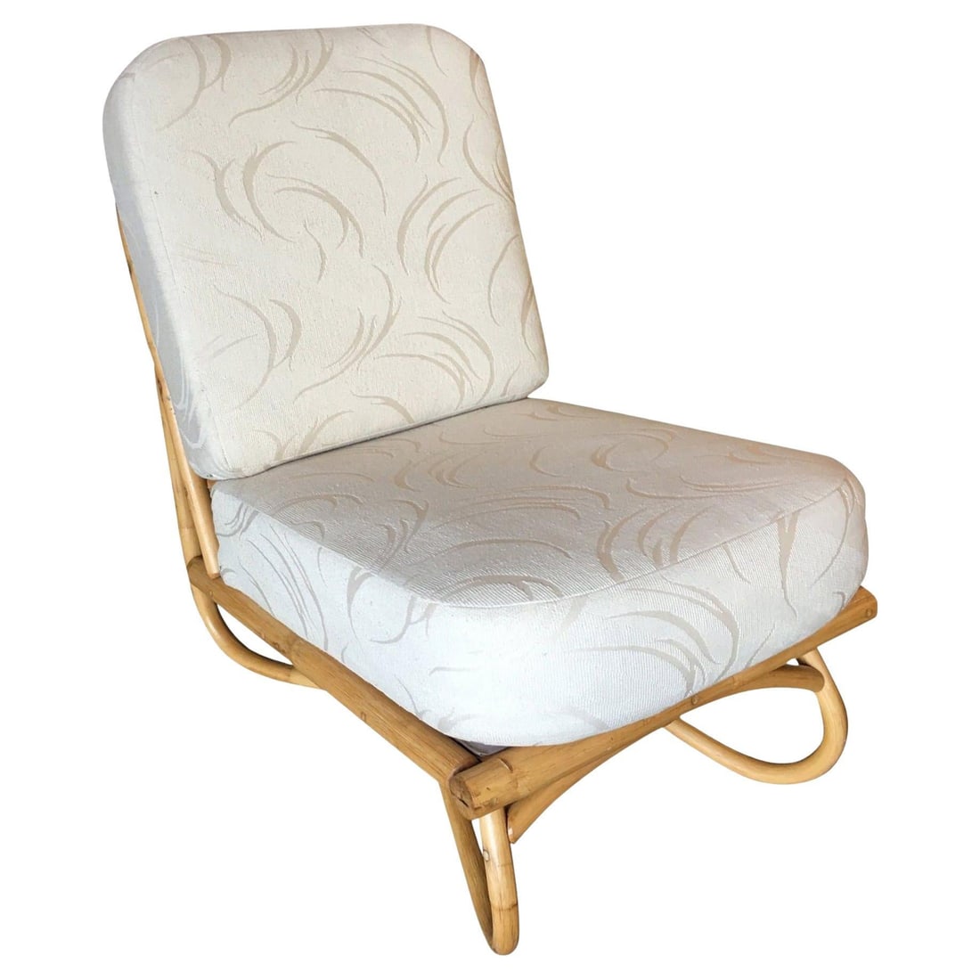 Restored Floating Rattan Lounge Chair in the Style of Paul Frankl (1 of 18)