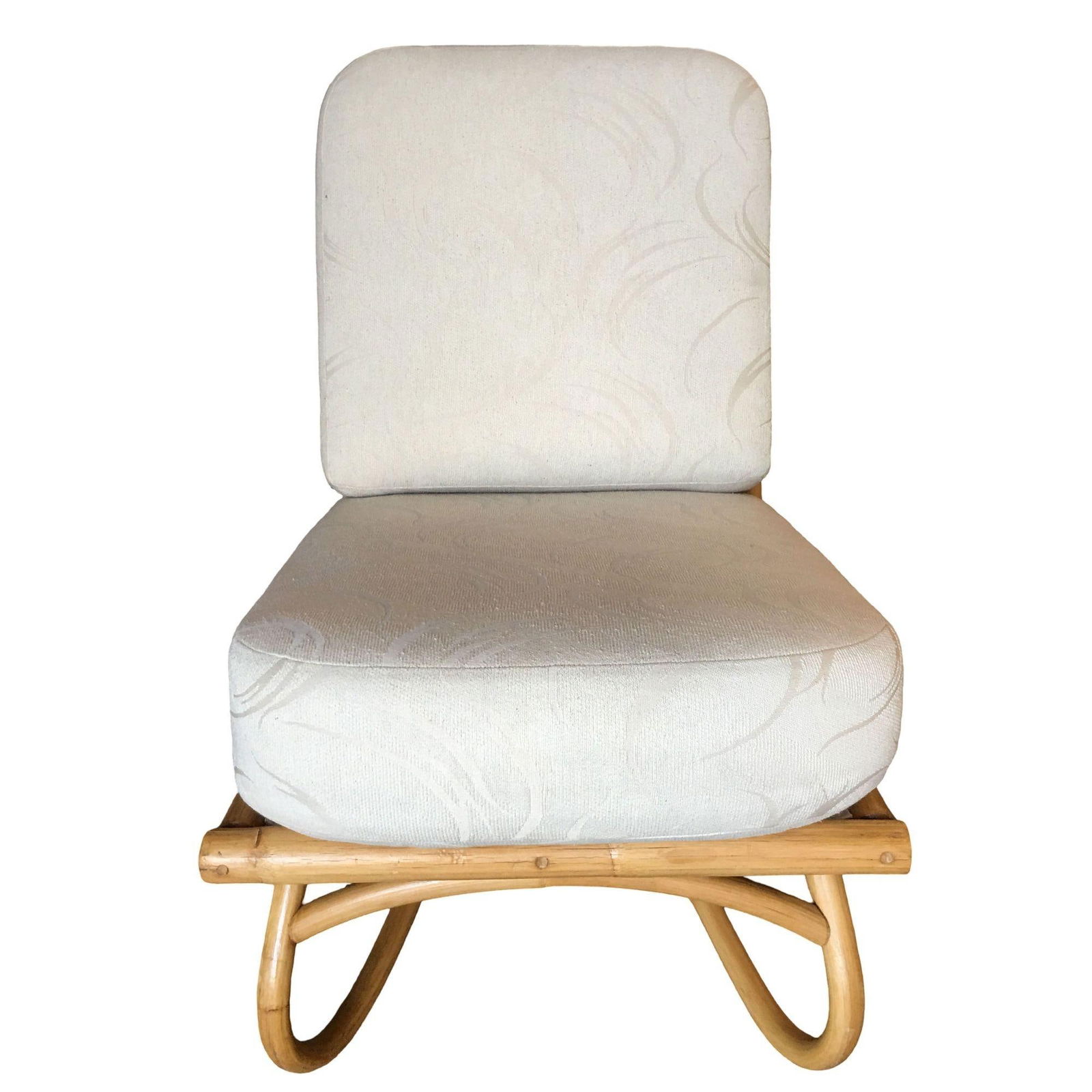 Restored Floating Rattan Lounge Chair in the Style of Paul Frankl - 9