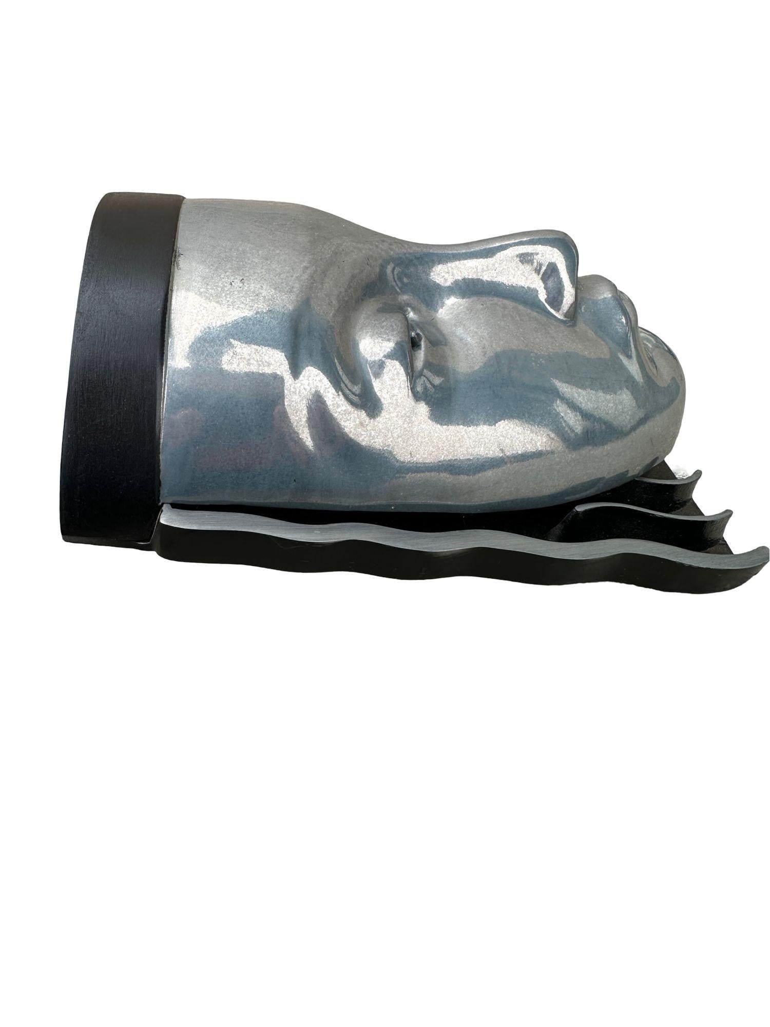 Art Deco Style Female Face Mask Wall Sconce - 2