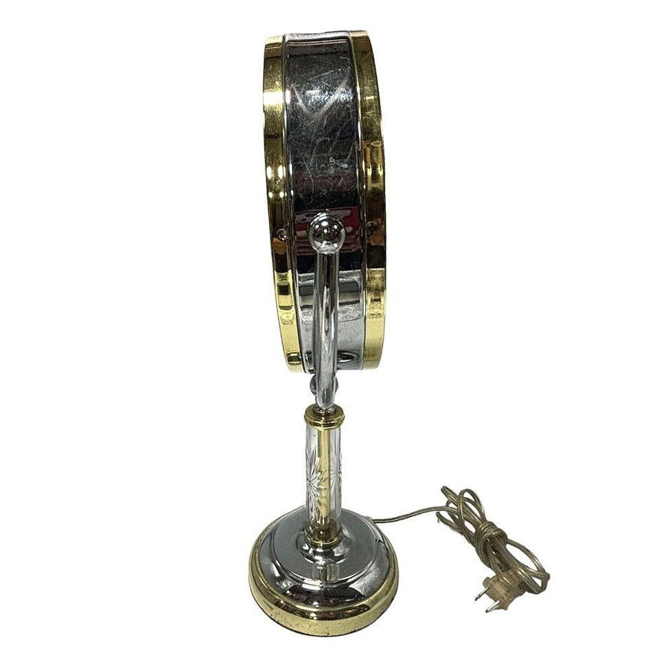 High Style Brass & Chrome Florescence Magnifying Vanity/Jewelry Mirror - 14
