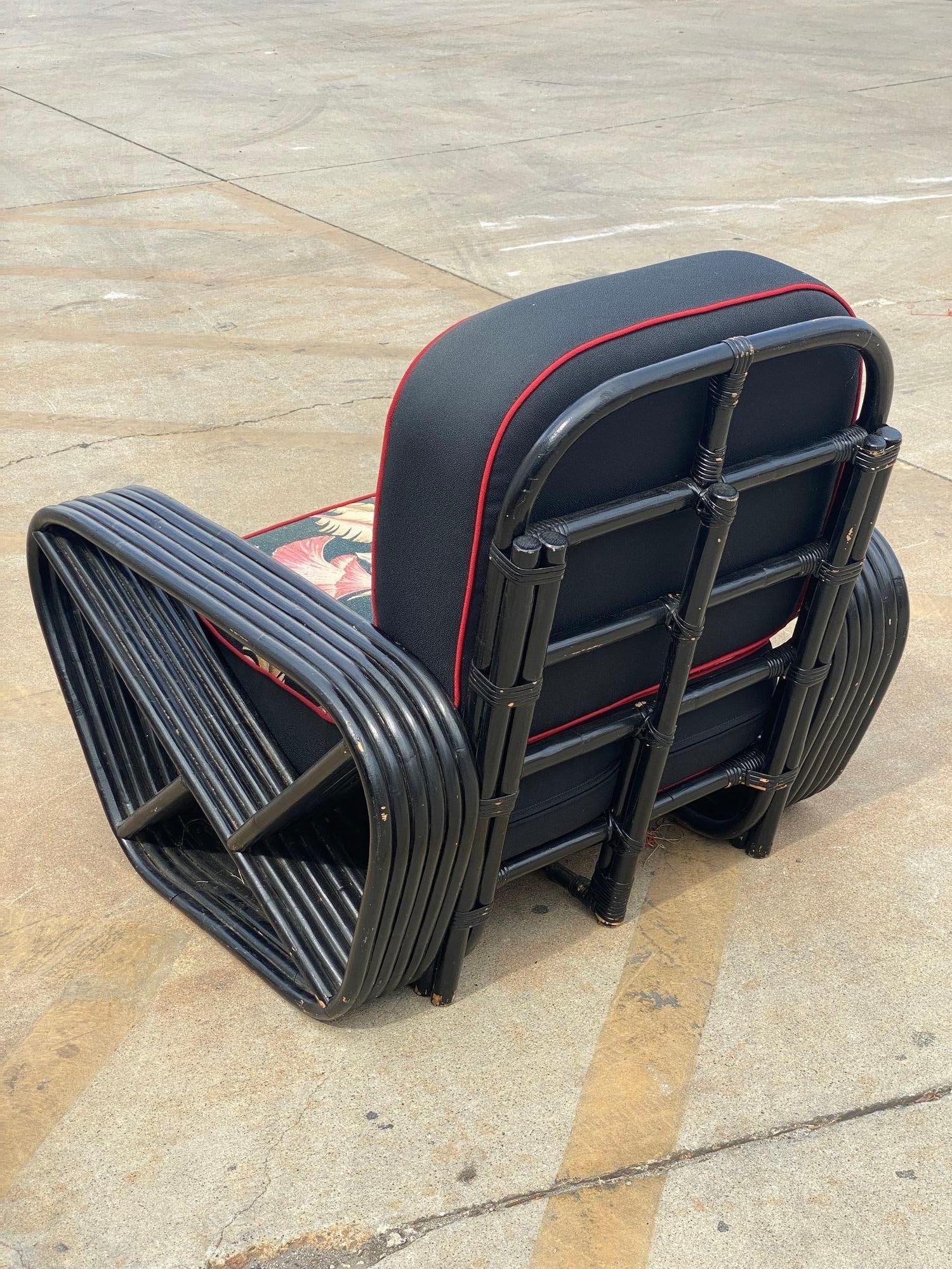 Restored 6 Strand Black Ash Table, Sofa, Lounge Chair Livingroom Set - 12