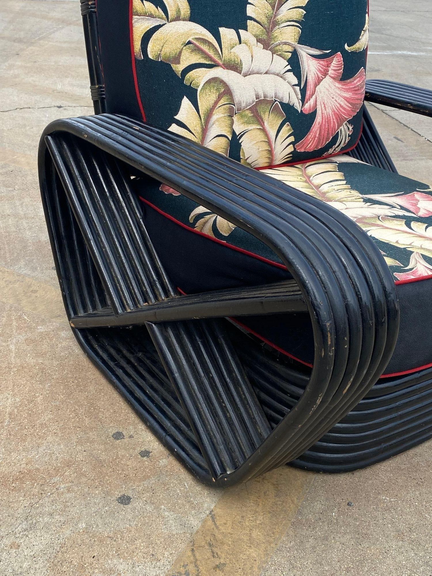 Restored 6 Strand Black Ash Table, Sofa, Lounge Chair Livingroom Set - 19