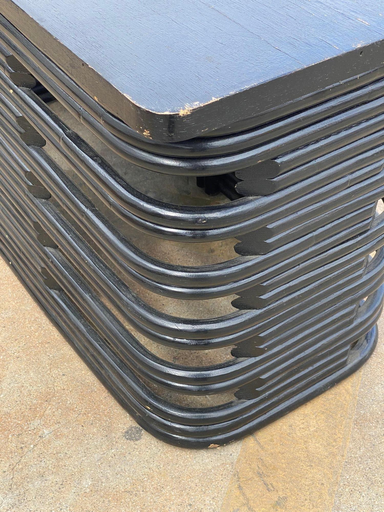 Restored 6 Strand Black Ash Table, Sofa, Lounge Chair Livingroom Set - 6