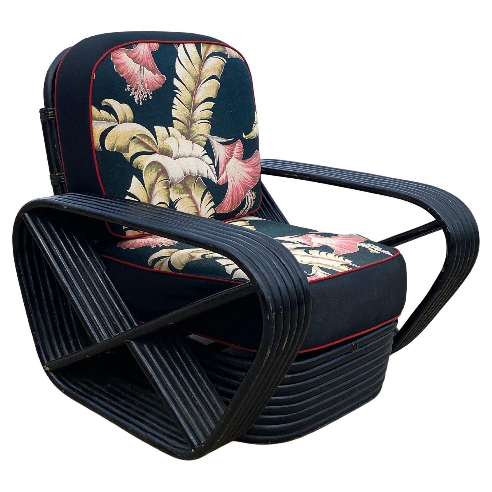 Restored 6 Strand Black Ash Table, Sofa, Lounge Chair Livingroom Set - 9