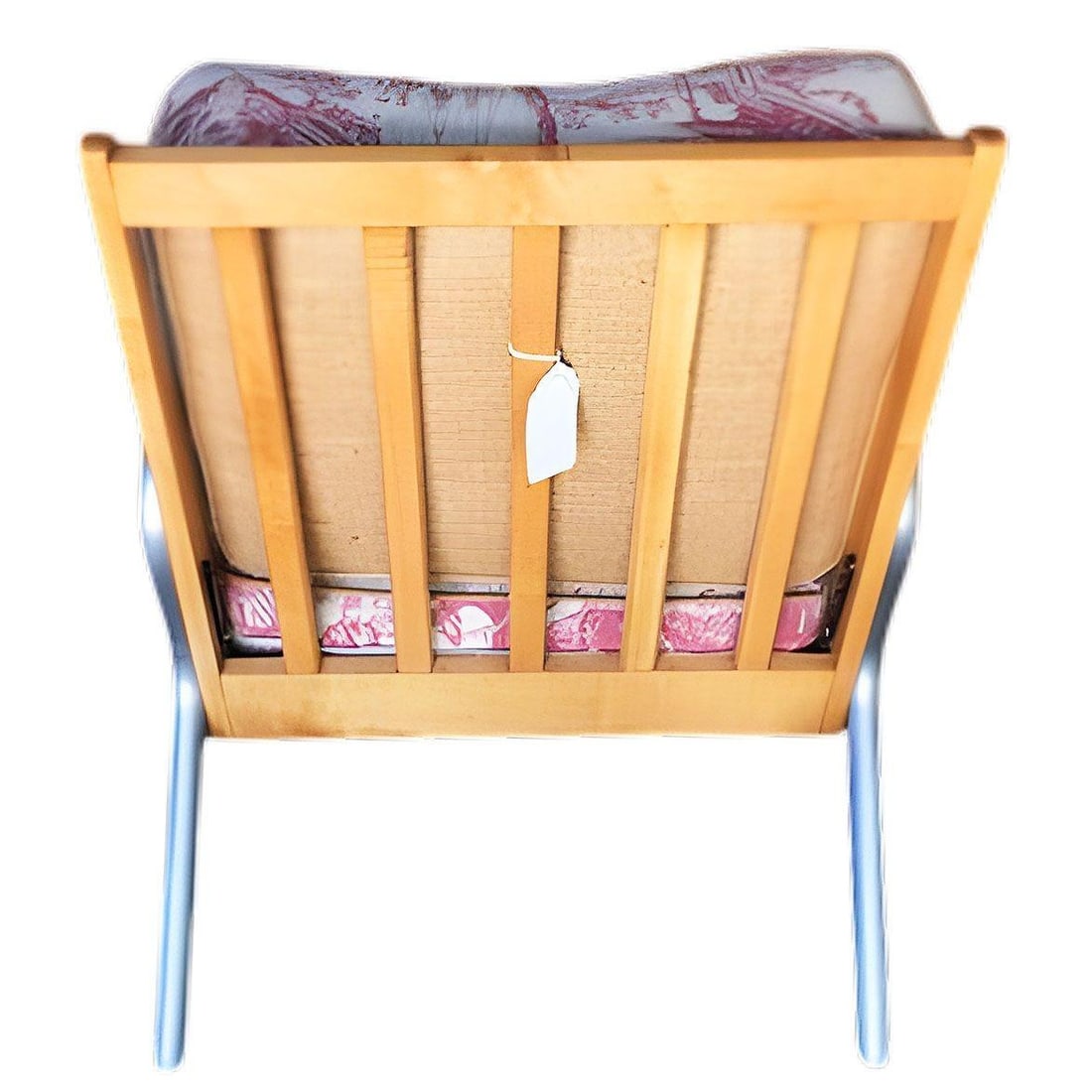 Rare Mid-Century Chrome Tubular Steel & Blonde Oak Lounge Chair by Hill-Rom Pair - 5