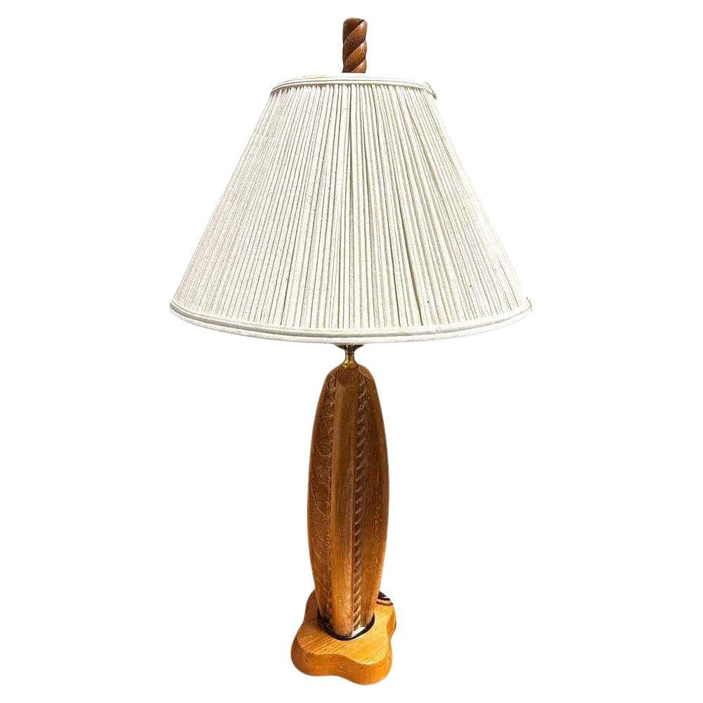 Mid-century Hand Carved Maple Wood Heifetz Syle Abstract Table Lamp - 13