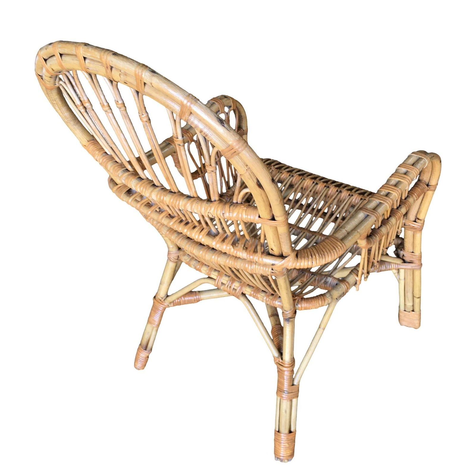 Restored Franco Albini Style Stick Reed Rattan Lounge Chair - 6