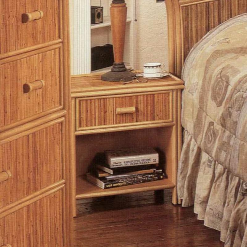 Restored Reed Rattan "Baja" Bedroom Set With Rattan Pulls - 6 Pieces - 14